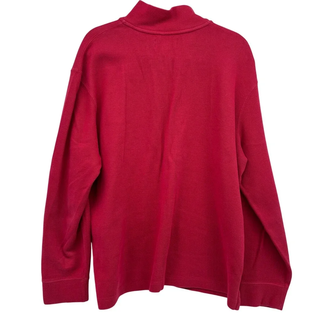Polo Ralph Lauren Mens Quarter Zip Pull Over XL Red Cotton Business Casual Basic